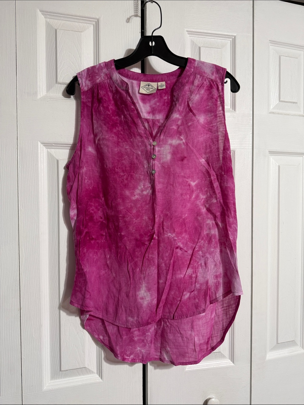 St John’s Bay pink tie dye sleeveless blouse tank top shirt size PL